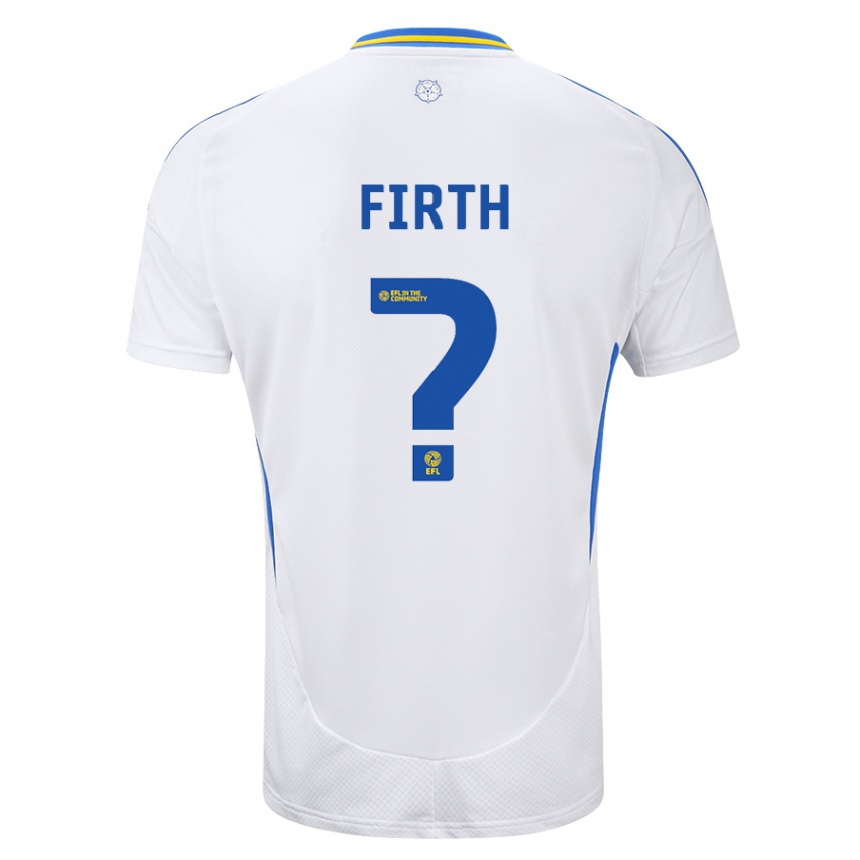 Enfant Football Maillot Will Firth #0 Blanc Bleu Tenues Domicile 2024/25