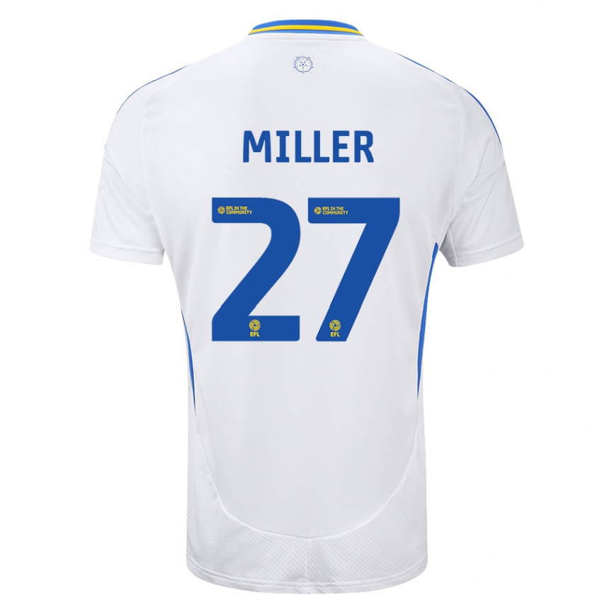 Enfant Football Maillot Amari Miller #27 Blanc Bleu Tenues Domicile 2024/25