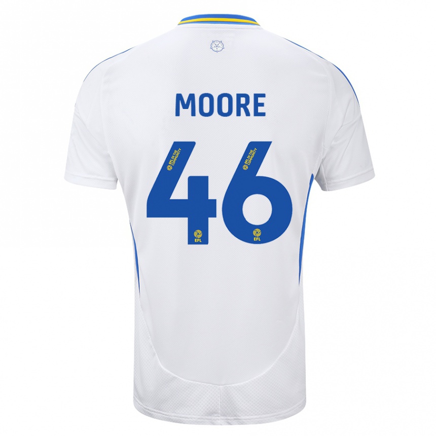 Enfant Football Maillot Kris Moore #46 Blanc Bleu Tenues Domicile 2024/25