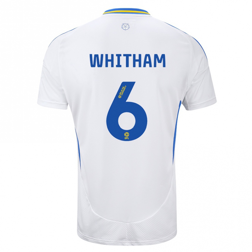 Enfant Football Maillot Danielle Whitham #6 Blanc Bleu Tenues Domicile 2024/25