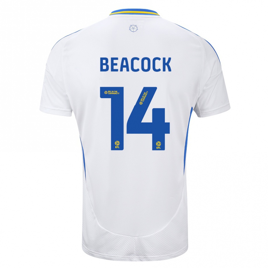 Enfant Football Maillot Molly Beacock #14 Blanc Bleu Tenues Domicile 2024/25