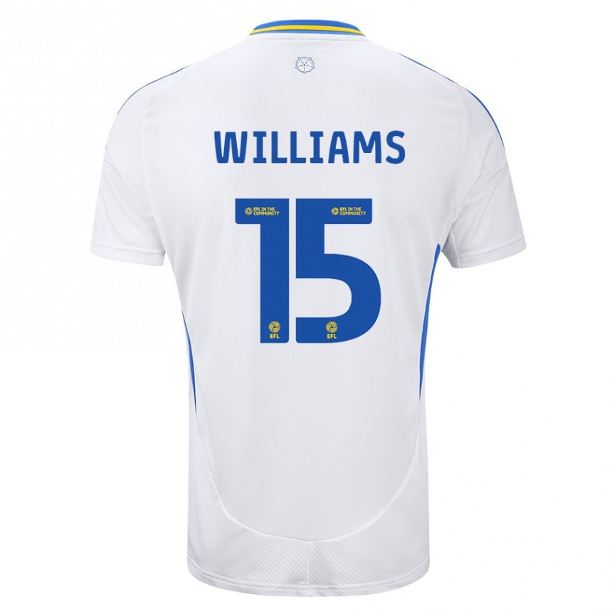 Enfant Football Maillot Paige Williams #15 Blanc Bleu Tenues Domicile 2024/25