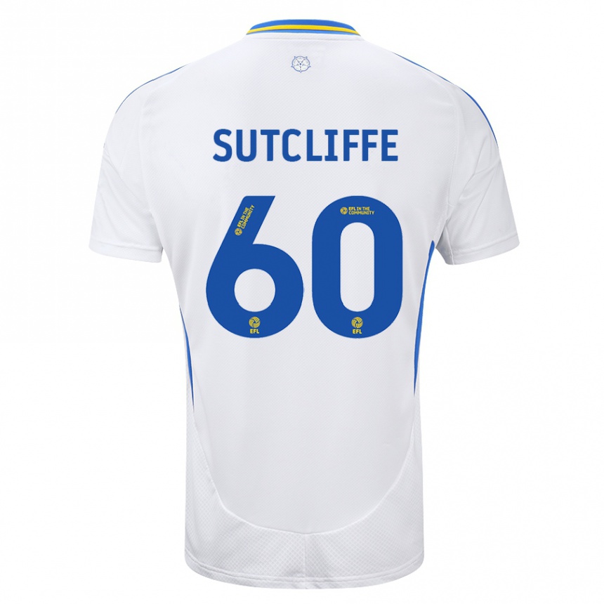 Enfant Football Maillot Harvey Sutcliffe #60 Blanc Bleu Tenues Domicile 2024/25