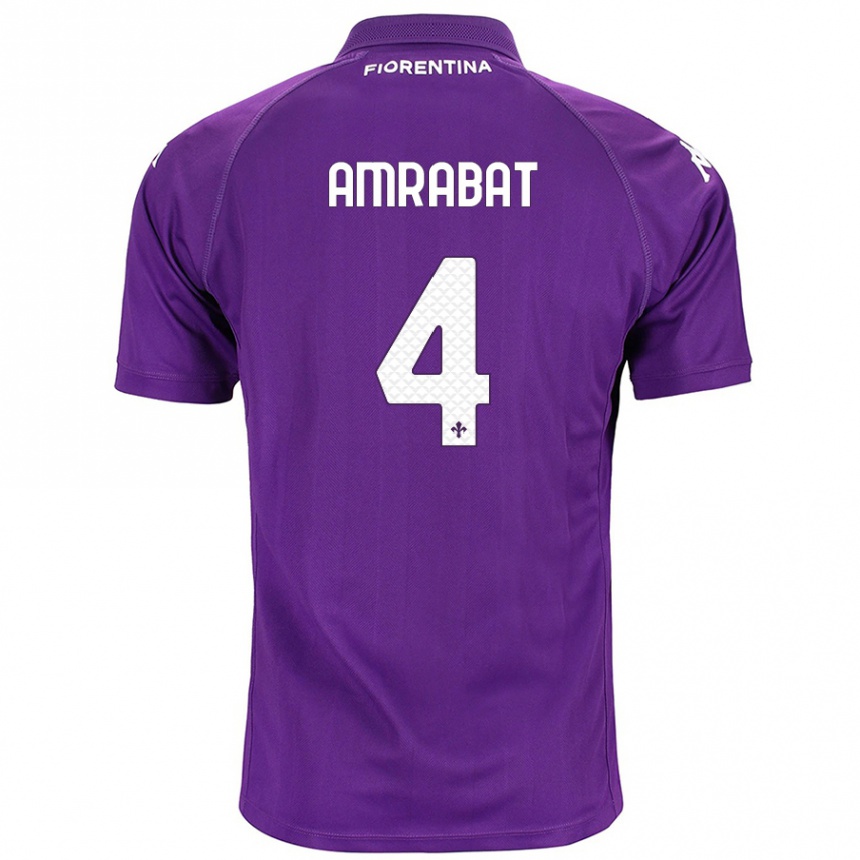 Enfant Football Maillot Sofyan Amrabat #4 Violet Tenues Domicile 2024/25