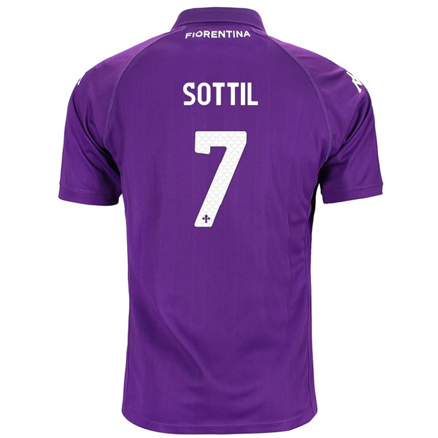 Enfant Football Maillot Riccardo Sottil #7 Violet Tenues Domicile 2024/25