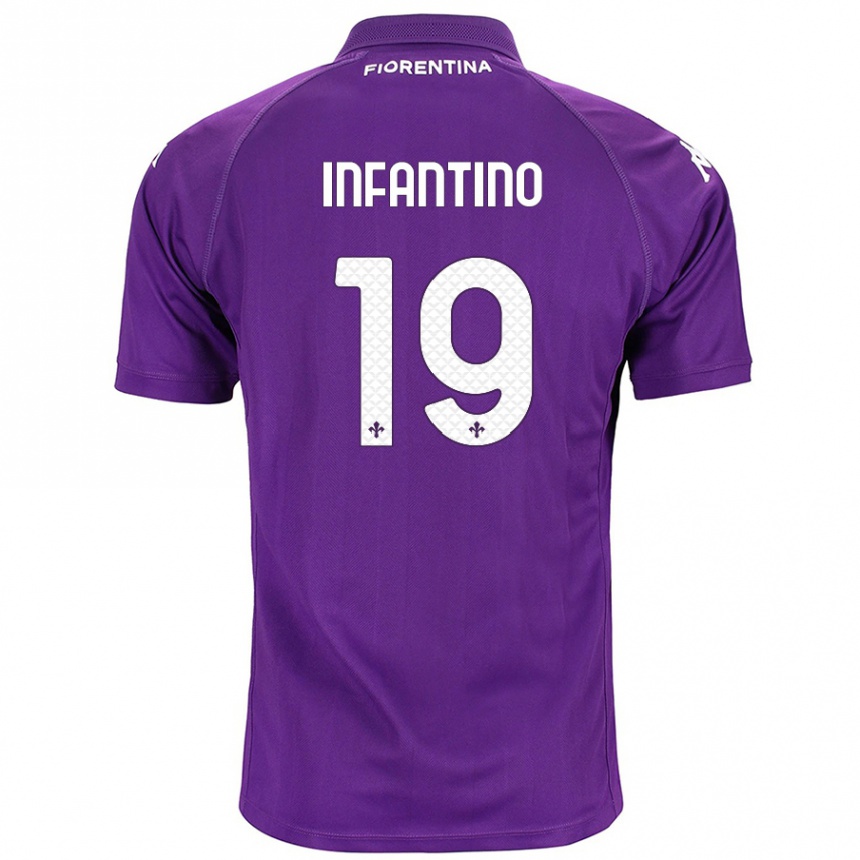 Enfant Football Maillot Gino Infantino #19 Violet Tenues Domicile 2024/25