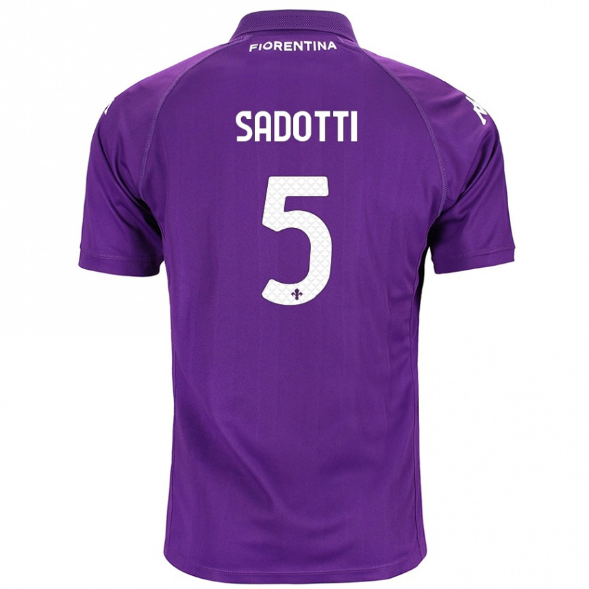 Enfant Football Maillot Edoardo Sadotti #5 Violet Tenues Domicile 2024/25