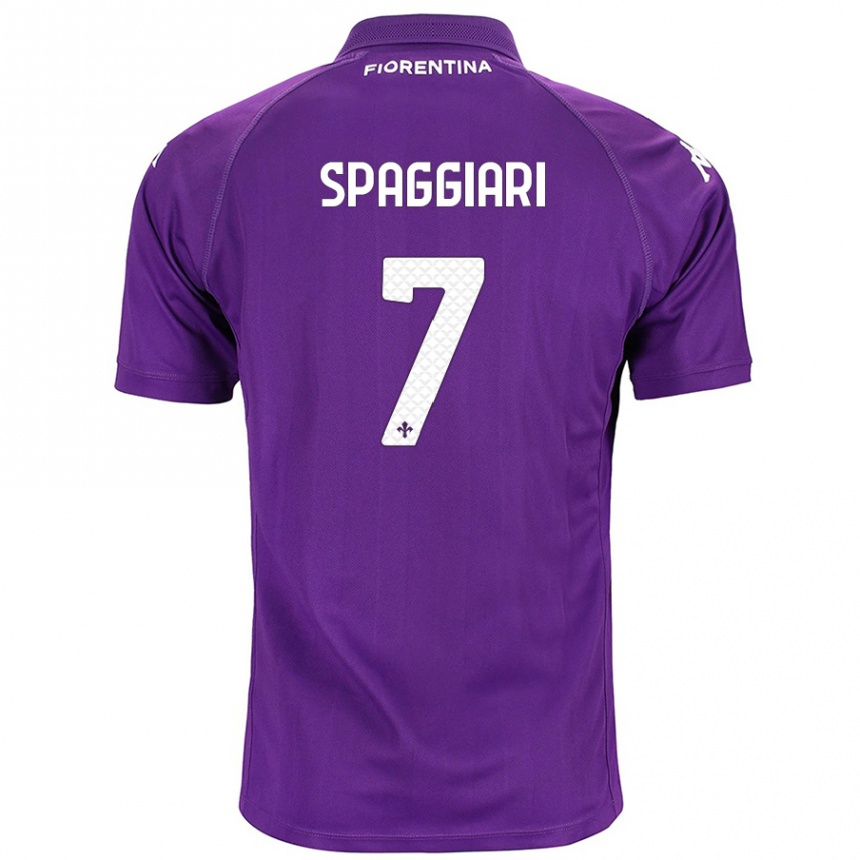 Enfant Football Maillot Riccardo Spaggiari #7 Violet Tenues Domicile 2024/25