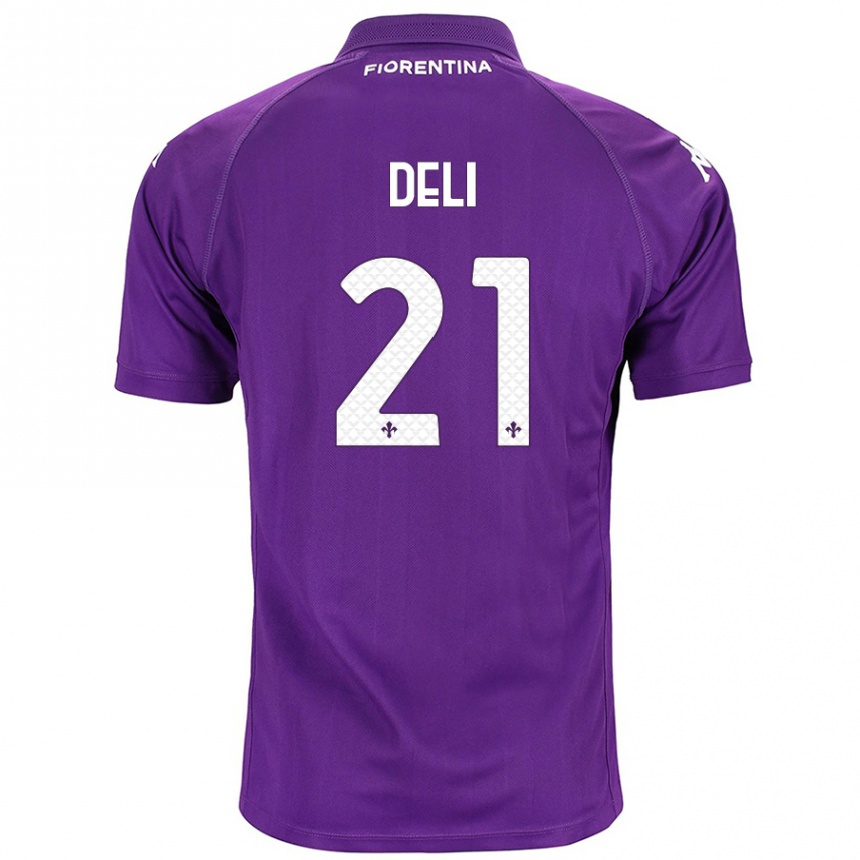 Enfant Football Maillot Lapo Deli #21 Violet Tenues Domicile 2024/25