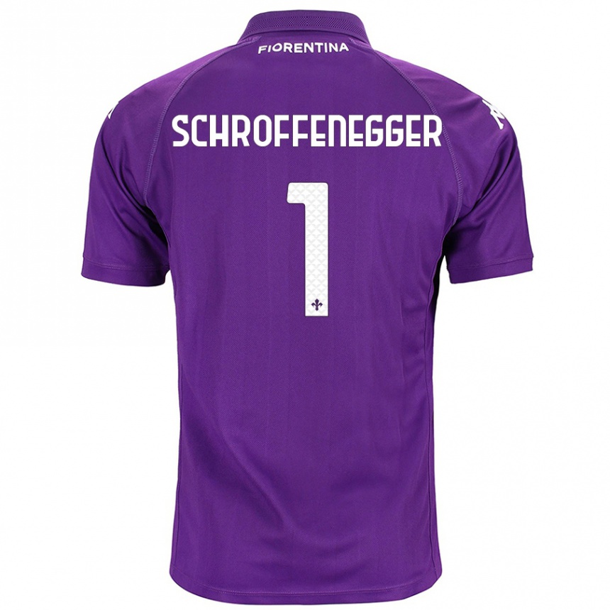 Enfant Football Maillot Katja Schroffenegger #1 Violet Tenues Domicile 2024/25