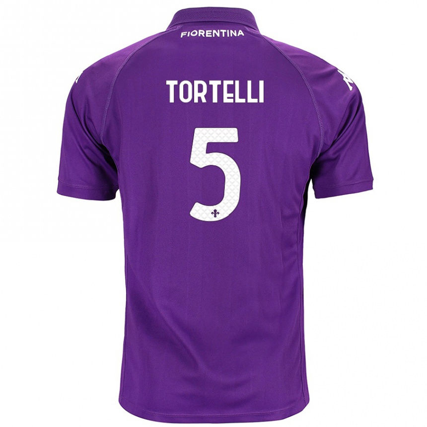 Enfant Football Maillot Alice Tortelli #5 Violet Tenues Domicile 2024/25