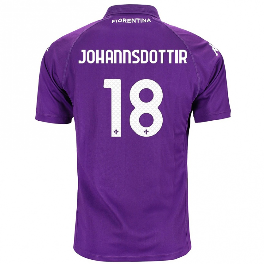 Enfant Football Maillot Alexandra Jóhannsdóttir #18 Violet Tenues Domicile 2024/25