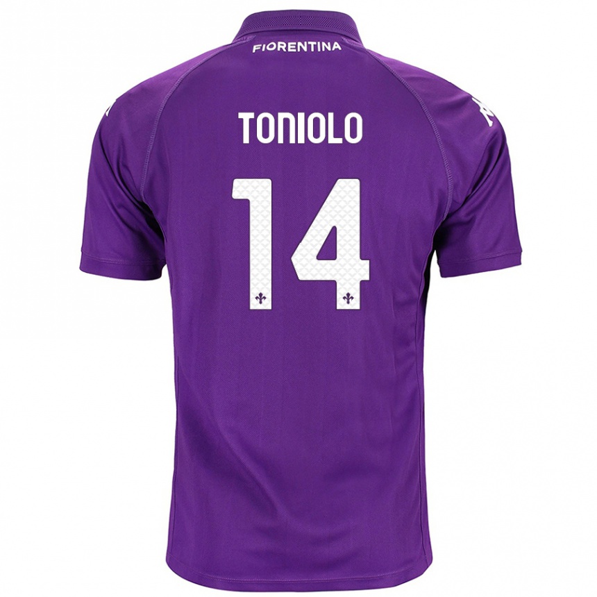 Enfant Football Maillot Martina Toniolo #14 Violet Tenues Domicile 2024/25