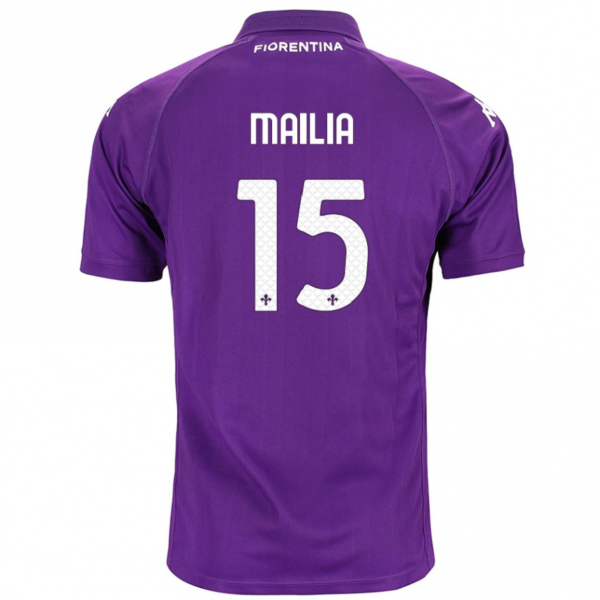 Enfant Football Maillot Siria Mailia #15 Violet Tenues Domicile 2024/25