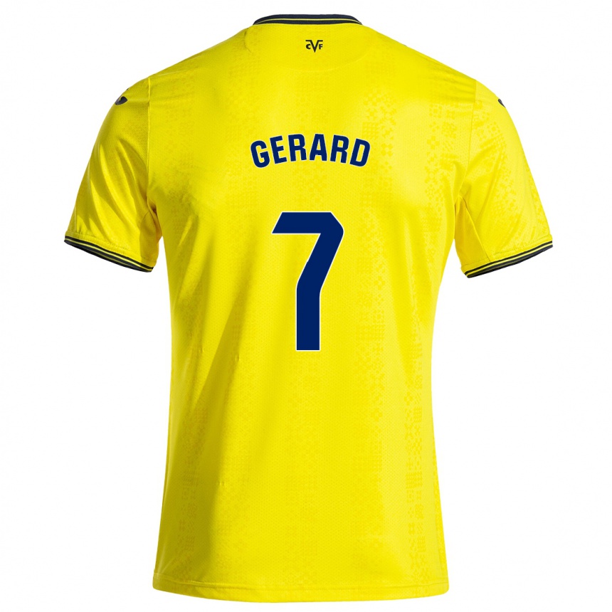 Enfant Football Maillot Gerard Moreno #7 Jaune Noir Tenues Domicile 2024/25