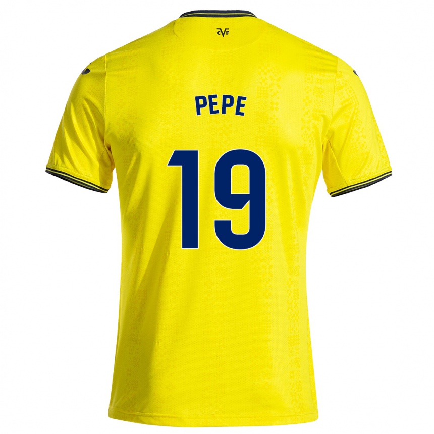 Enfant Football Maillot Nicolas Pepe #19 Jaune Noir Tenues Domicile 2024/25