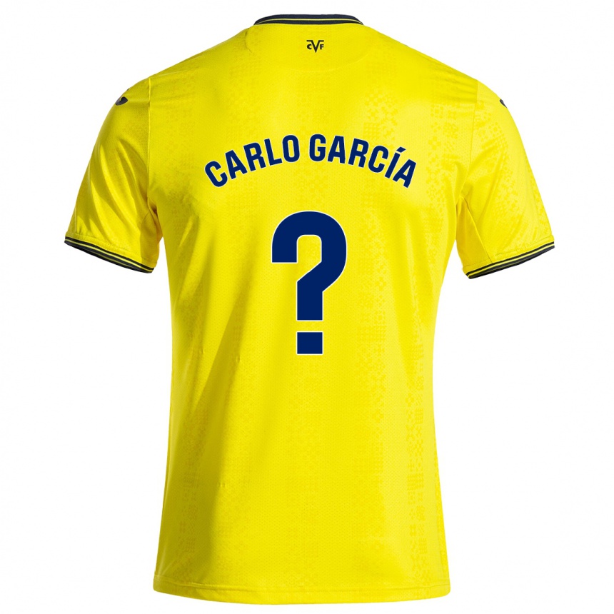 Enfant Football Maillot Carlo García #0 Jaune Noir Tenues Domicile 2024/25