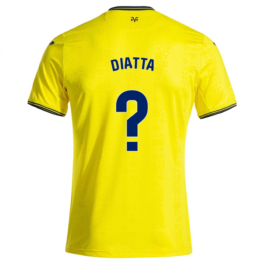 Enfant Football Maillot Alassane Diatta #0 Jaune Noir Tenues Domicile 2024/25