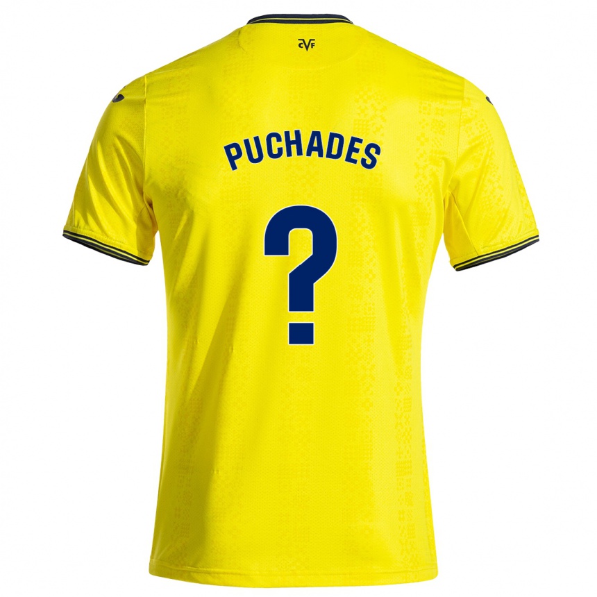 Enfant Football Maillot Fran Puchades #0 Jaune Noir Tenues Domicile 2024/25