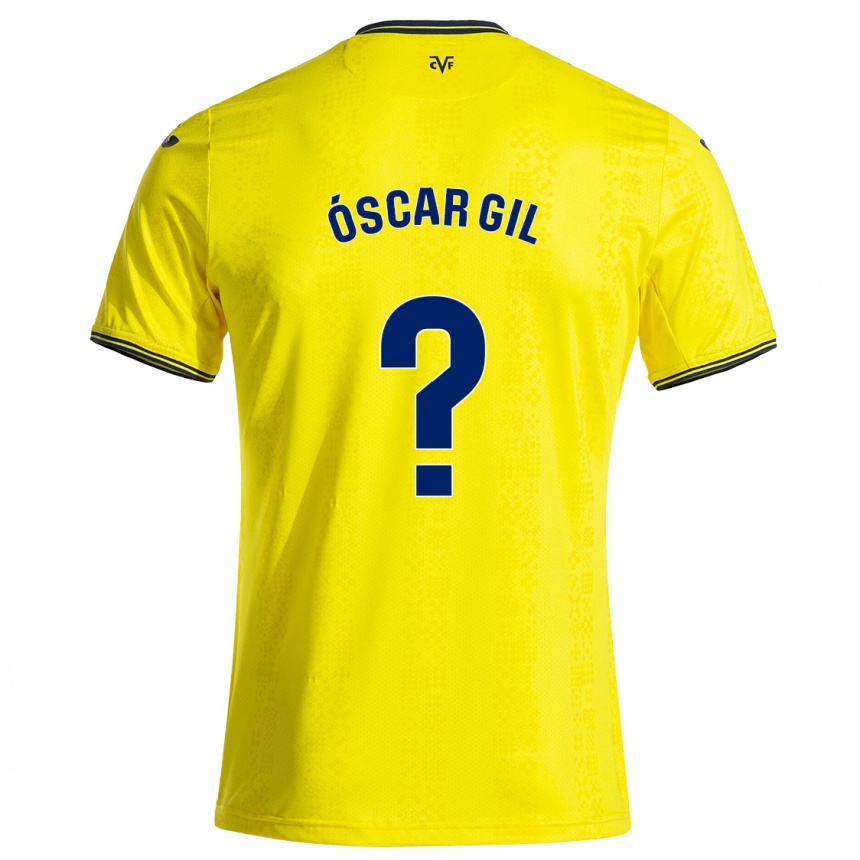 Enfant Football Maillot Óscar Gil #0 Jaune Noir Tenues Domicile 2024/25