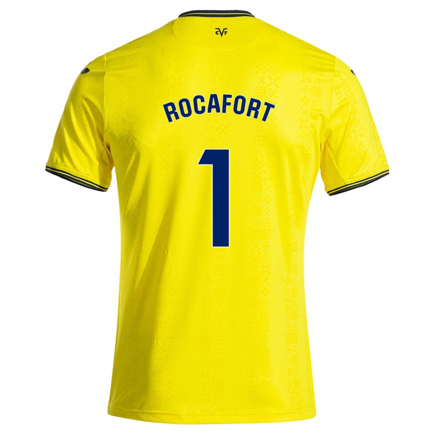 Enfant Football Maillot Rodrigo Rocafort #1 Jaune Noir Tenues Domicile 2024/25