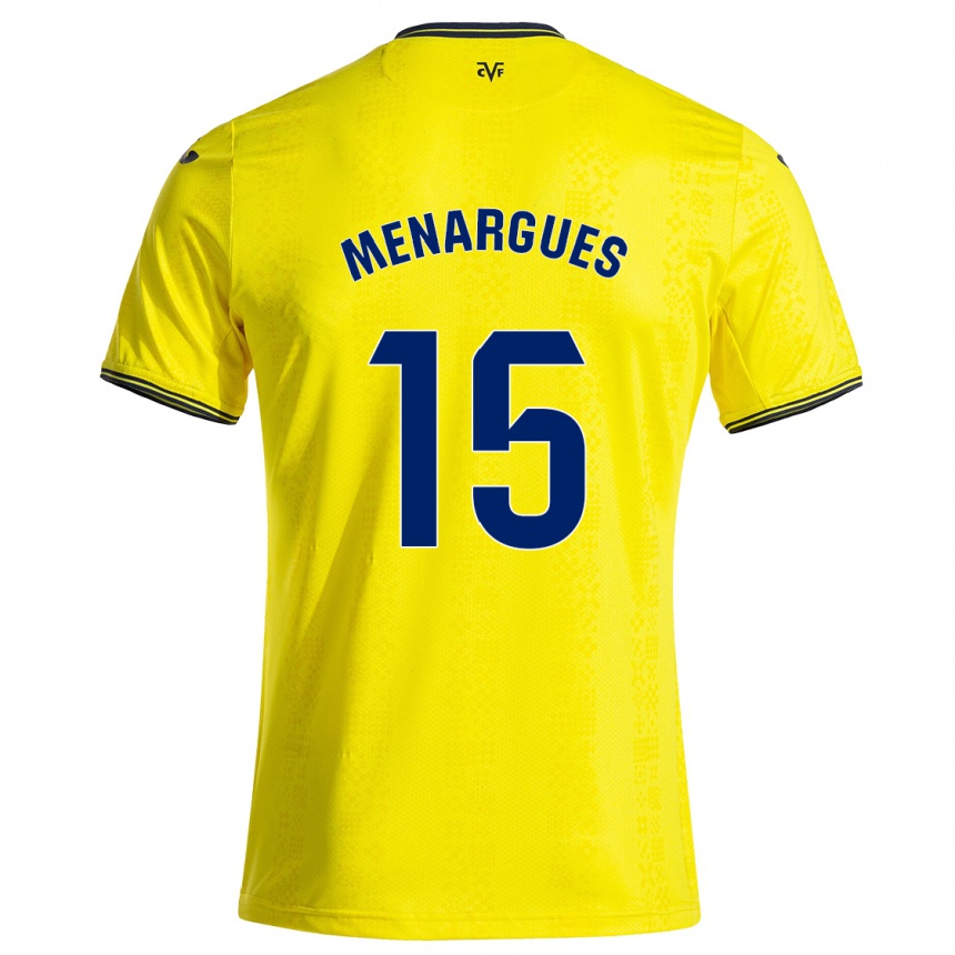 Enfant Football Maillot Joseda Menargues #15 Jaune Noir Tenues Domicile 2024/25