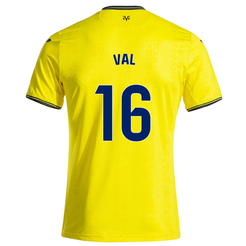 Enfant Football Maillot Brais Val #16 Jaune Noir Tenues Domicile 2024/25