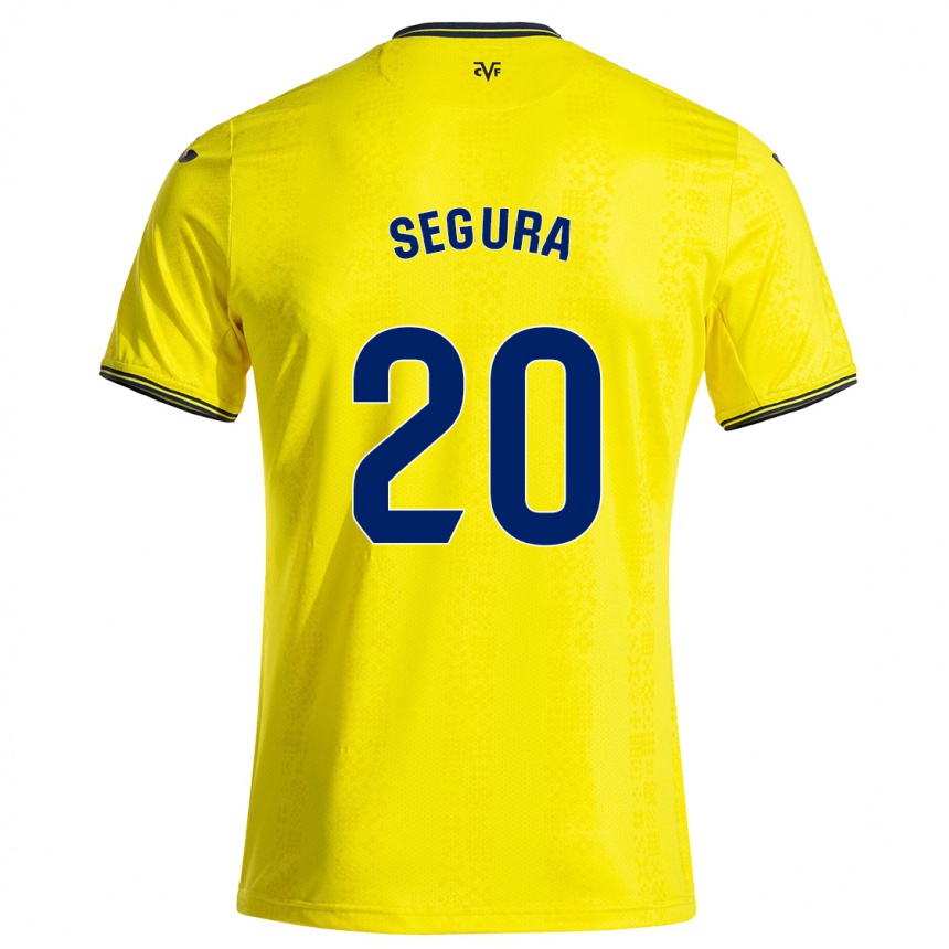 Enfant Football Maillot Carlos Segura #20 Jaune Noir Tenues Domicile 2024/25