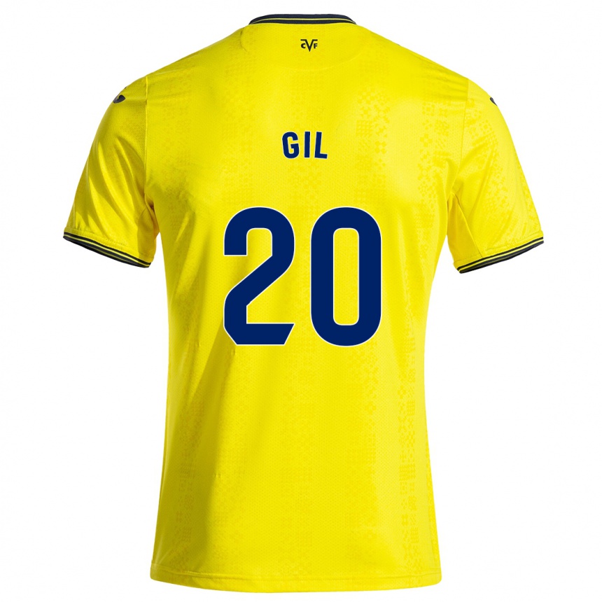 Enfant Football Maillot Mario Gil #20 Jaune Noir Tenues Domicile 2024/25