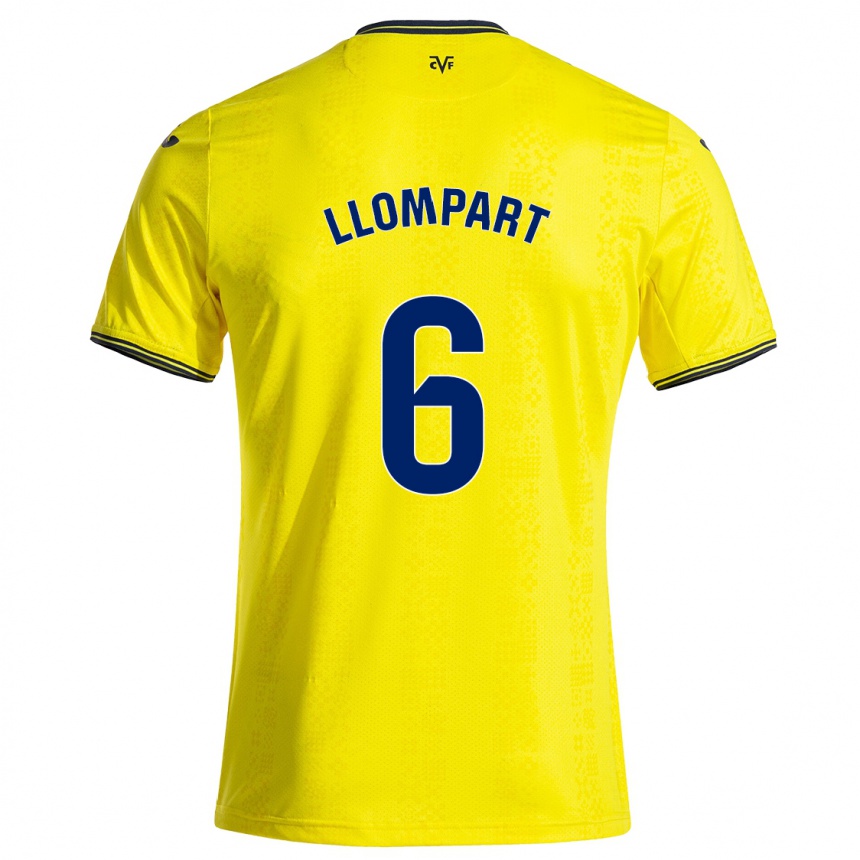 Enfant Football Maillot María Llompart #6 Jaune Noir Tenues Domicile 2024/25