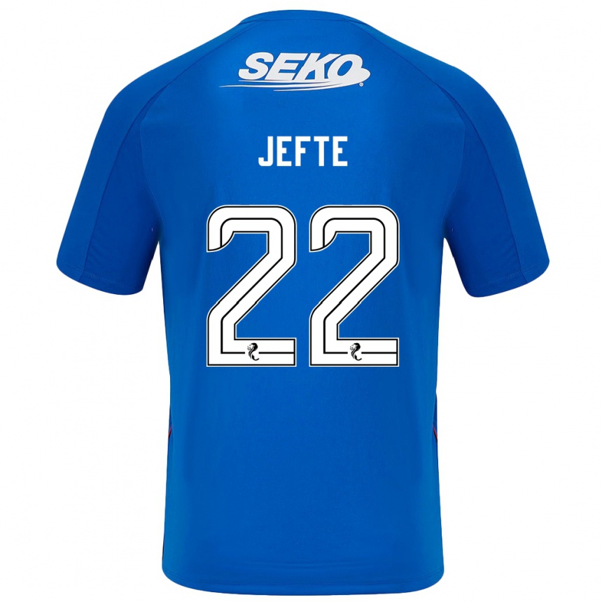 Enfant Football Maillot Jefté #22 Bleu Foncé Tenues Domicile 2024/25