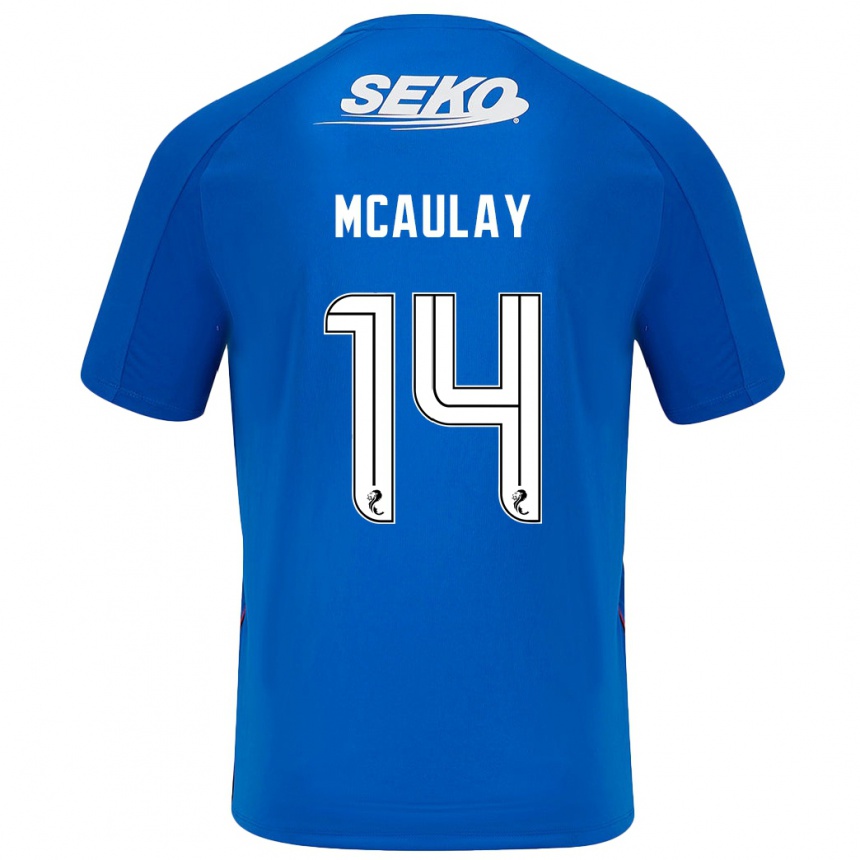 Enfant Football Maillot Mia Mcaulay #14 Bleu Foncé Tenues Domicile 2024/25