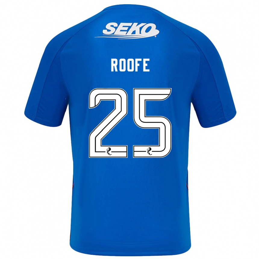 Enfant Football Maillot Kemar Roofe #25 Bleu Foncé Tenues Domicile 2024/25