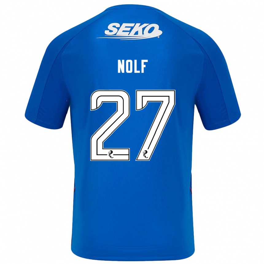 Enfant Football Maillot Madeline Nolf #27 Bleu Foncé Tenues Domicile 2024/25