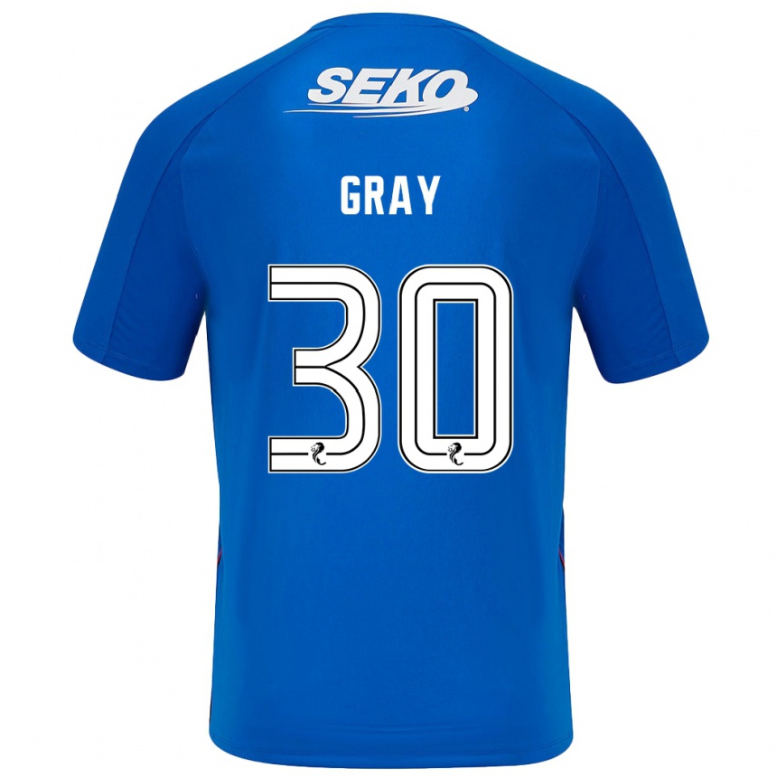 Enfant Football Maillot Georgia Gray #30 Bleu Foncé Tenues Domicile 2024/25