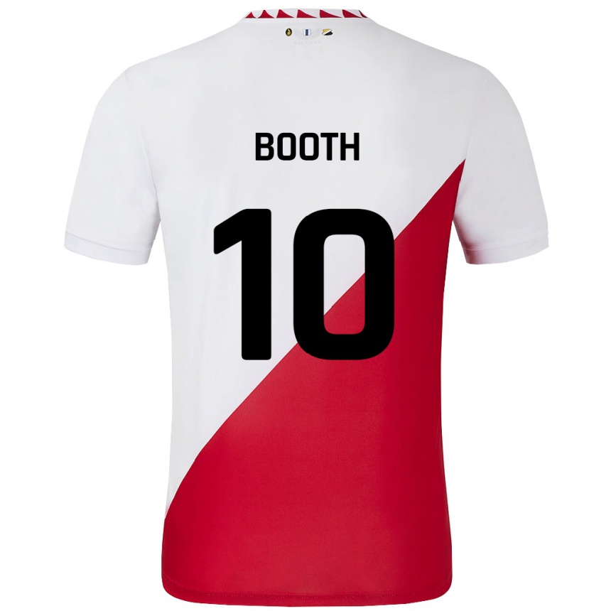 Enfant Football Maillot Taylor Booth #10 Blanc Rouge Tenues Domicile 2024/25