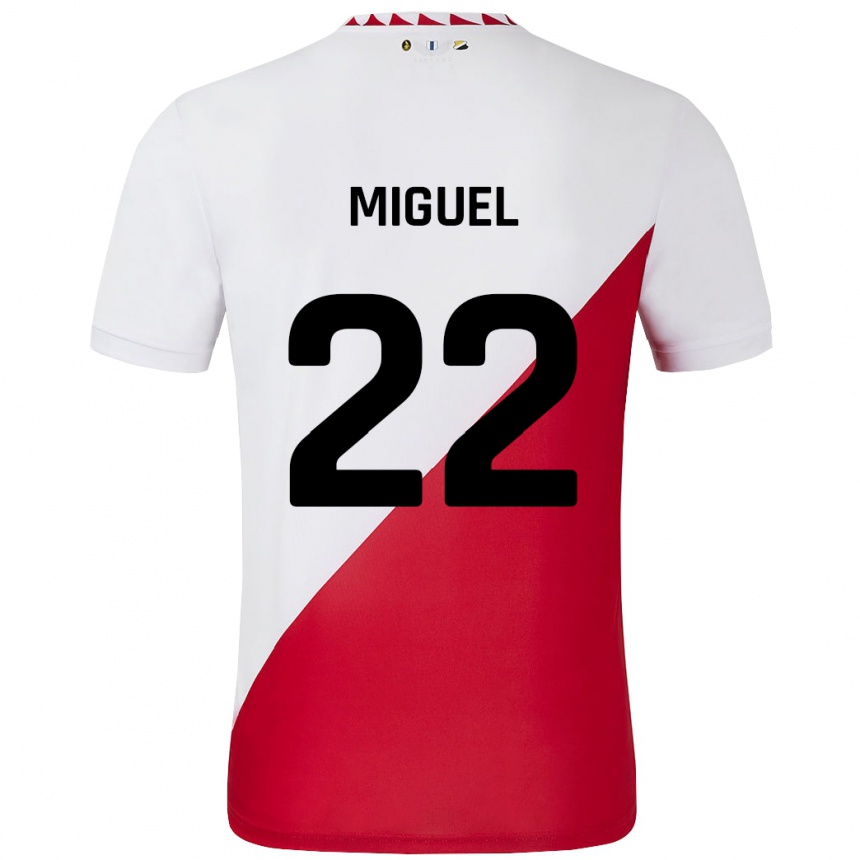 Enfant Football Maillot Miguel Rodríguez #22 Blanc Rouge Tenues Domicile 2024/25