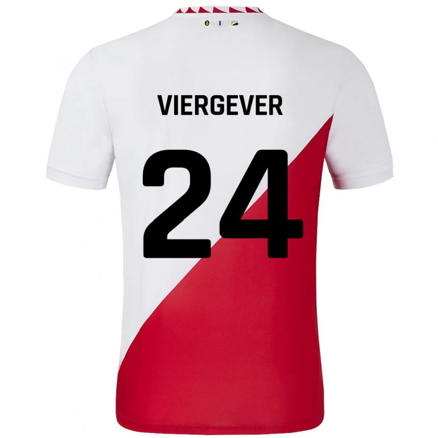 Enfant Football Maillot Nick Viergever #24 Blanc Rouge Tenues Domicile 2024/25