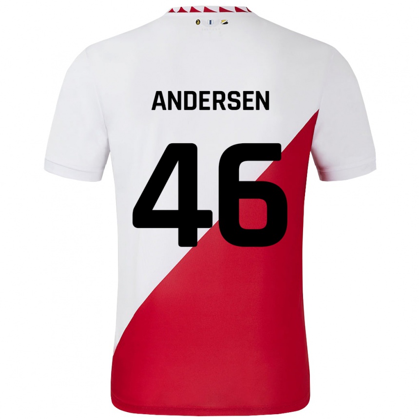 Enfant Football Maillot Silas Andersen #46 Blanc Rouge Tenues Domicile 2024/25