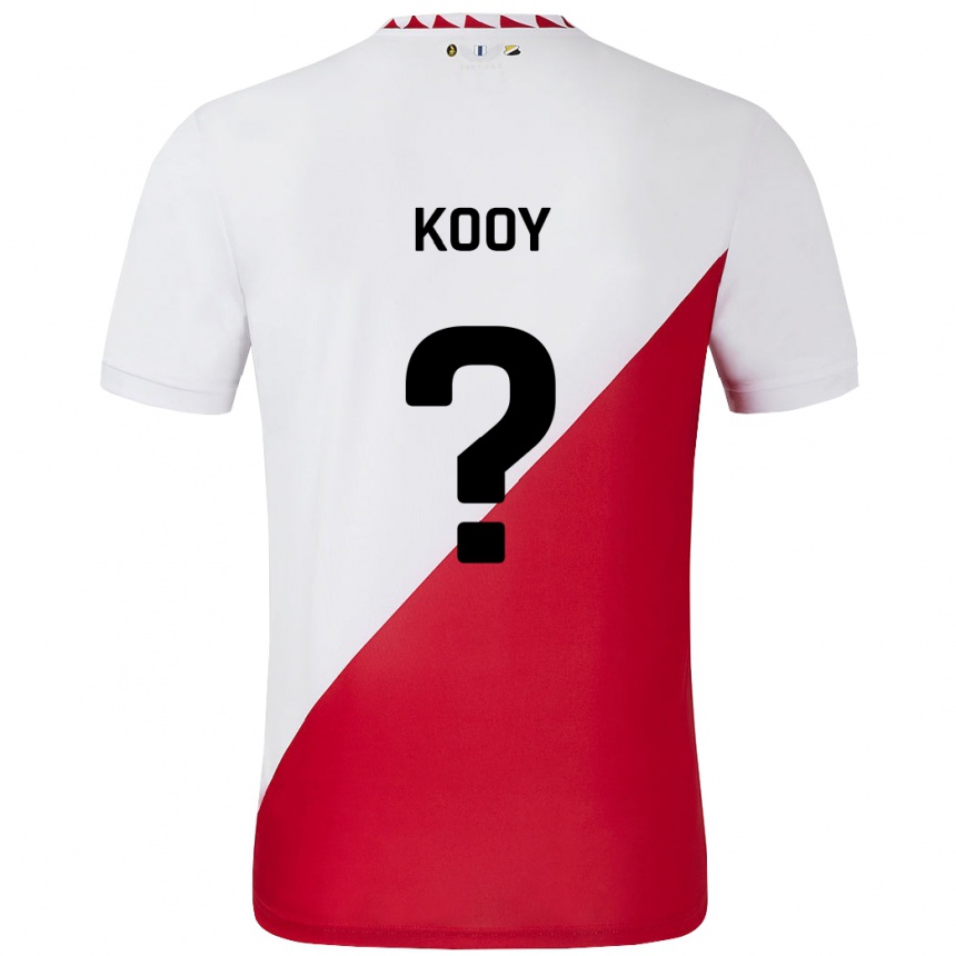 Enfant Football Maillot Wessel Kooy #0 Blanc Rouge Tenues Domicile 2024/25