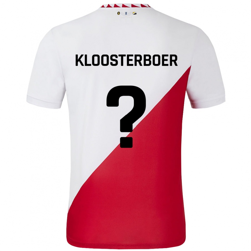 Enfant Football Maillot Per Kloosterboer #0 Blanc Rouge Tenues Domicile 2024/25