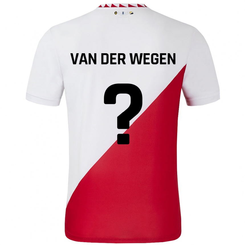 Enfant Football Maillot Sil Van Der Wegen #0 Blanc Rouge Tenues Domicile 2024/25