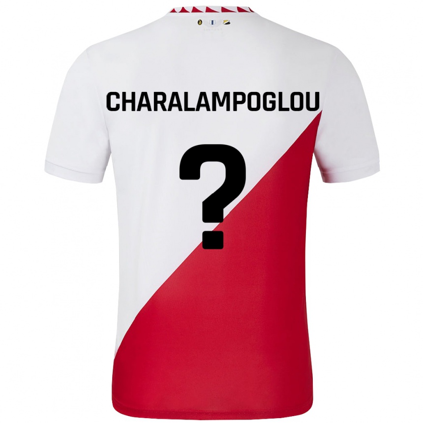 Enfant Football Maillot Georgios Charalampoglou #0 Blanc Rouge Tenues Domicile 2024/25