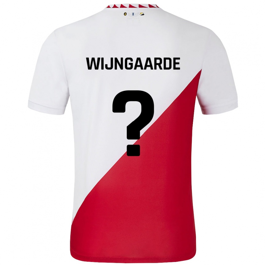 Enfant Football Maillot Jahrnell Wijngaarde #0 Blanc Rouge Tenues Domicile 2024/25