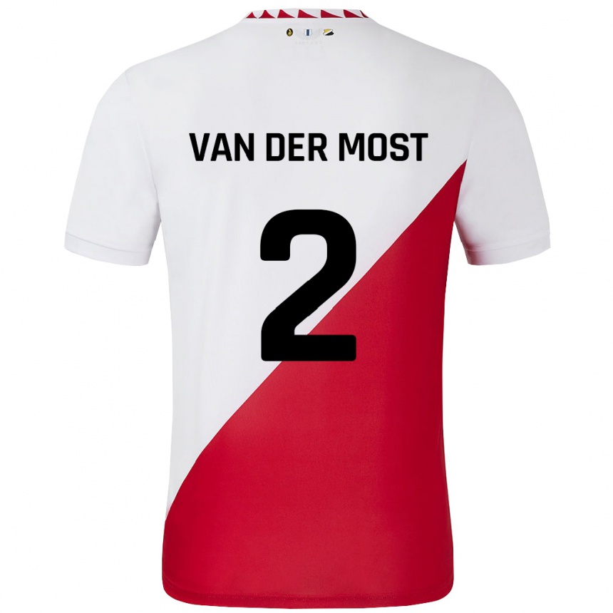 Enfant Football Maillot Liza Van Der Most #2 Blanc Rouge Tenues Domicile 2024/25