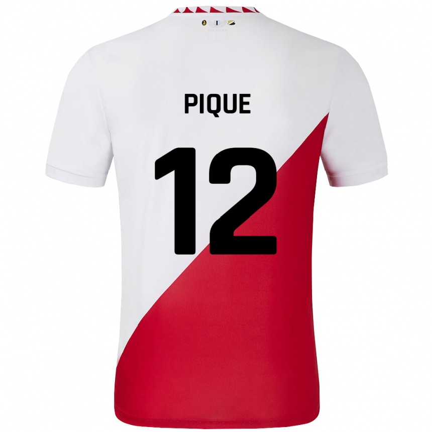 Enfant Football Maillot Naomi Piqué #12 Blanc Rouge Tenues Domicile 2024/25