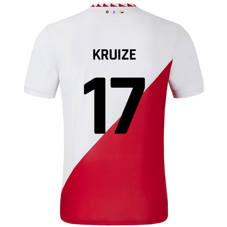 Enfant Football Maillot Elisha Kruize #17 Blanc Rouge Tenues Domicile 2024/25