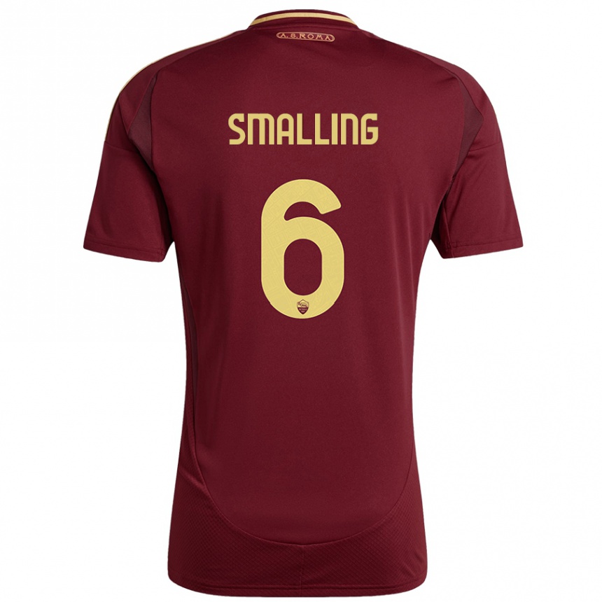 Enfant Football Maillot Chris Smalling #6 Rouge Brun Or Tenues Domicile 2024/25