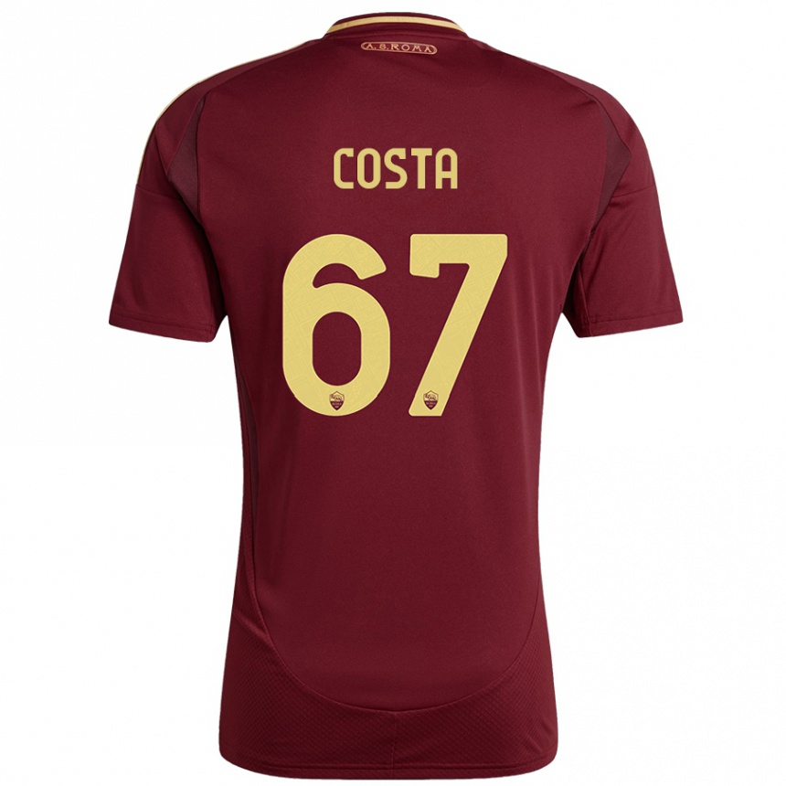 Enfant Football Maillot João Costa #67 Rouge Brun Or Tenues Domicile 2024/25