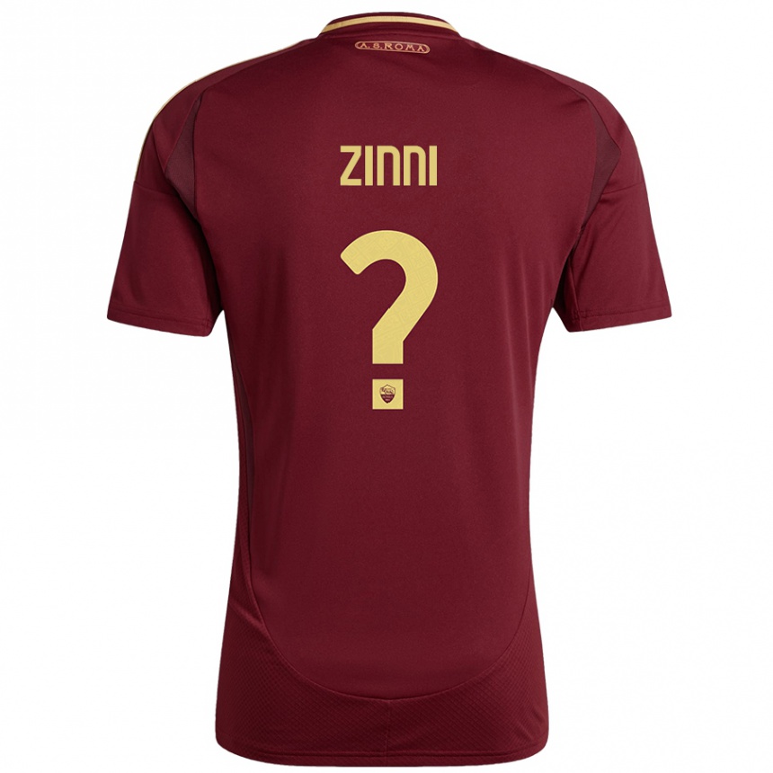 Enfant Football Maillot Raul Zinni #0 Rouge Brun Or Tenues Domicile 2024/25